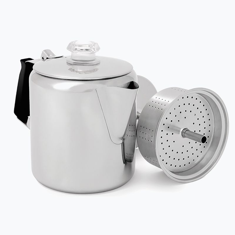 GSI Outdoors Glacier Stainless 6 Cup Perc W/Silicone Handle polírozott túra kávézó