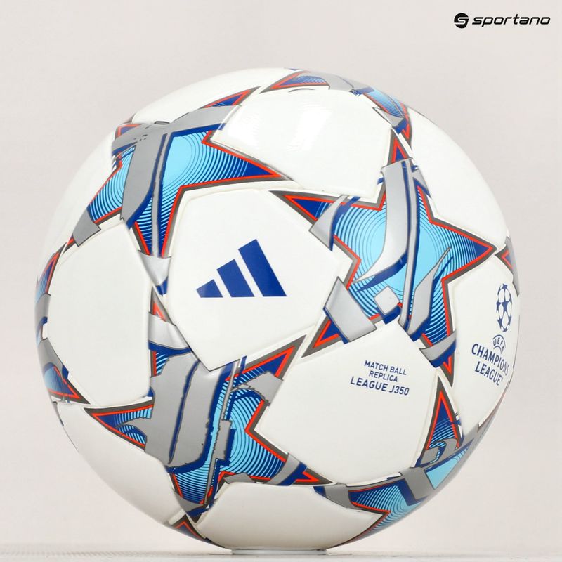 Focilabda adidas UCL League 23/24 white/silver metallic/bright cyan/royal blue méret 4 6
