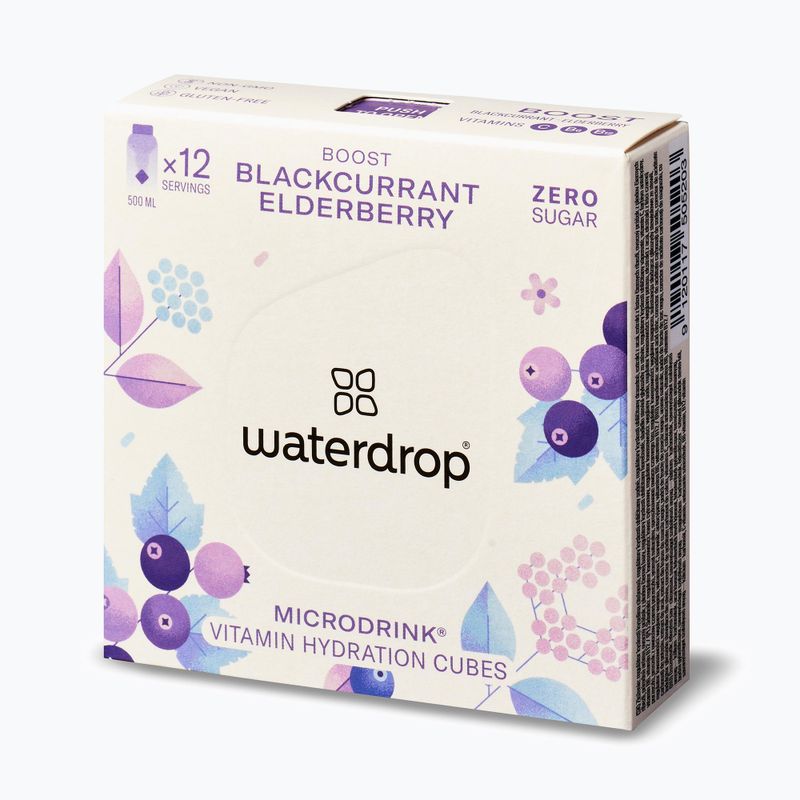 Izotóniás ital waterdrop Microdrink Boost 12 kocka feketeribizli / bogyós gyümölcsök 4