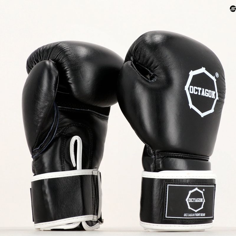 Octagon Agat fekete/fehér bokszkesztyűk 10