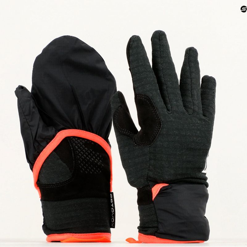 Női sí kesztyű ORTOVOX Fleece Grid Cover fekete holló 11