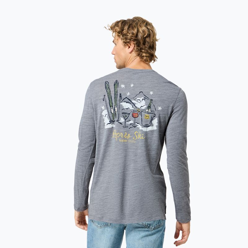Férfi hosszú ujjú póló super.natural Apres Ski cashmere grey melange/various 3