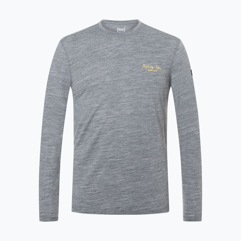 Férfi hosszú ujjú póló super.natural Apres Ski cashmere grey melange/various 5