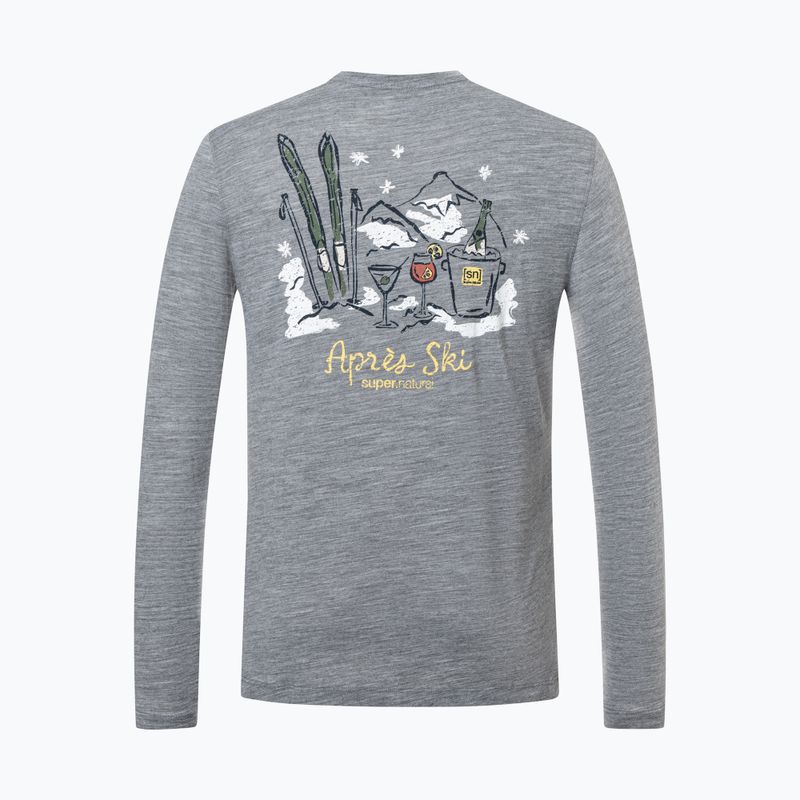 Férfi hosszú ujjú póló super.natural Apres Ski cashmere grey melange/various 6