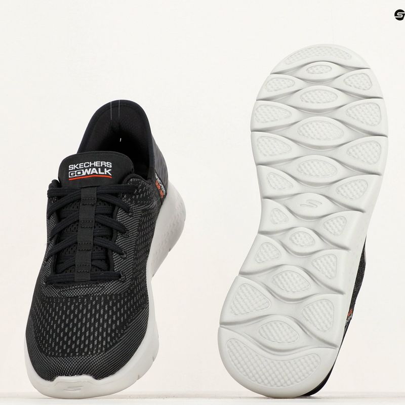 Férfi SKECHERS Slip-ins Go Walk Flex New World fekete/fehér/narancs cipő 10