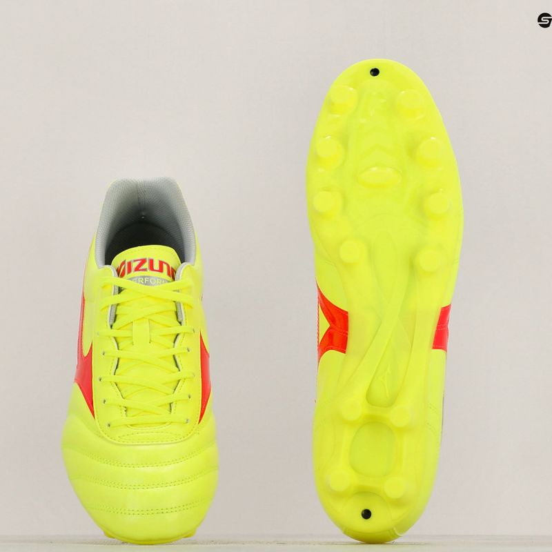 Mizuno Morelia II Club MD biztonsági sárga/tüzes korall 2/galaxis ezüst férfi futballcipő 11