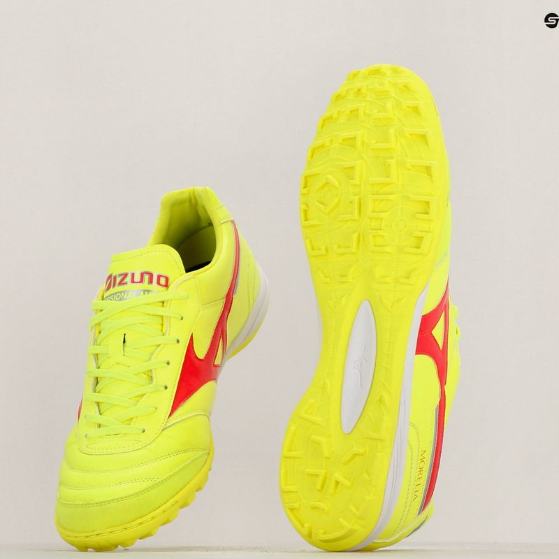 Mizuno Morelia Sala Elite TF biztonsági sárga/tüzes korall 2/galaxy ezüst férfi futballcipő 11