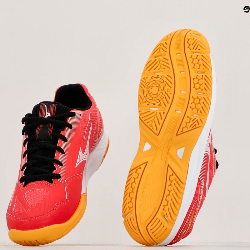 Mizuno Stealth Star 2 Jr gyermek kézilabda cipő radiant red/white/carrot curl 10