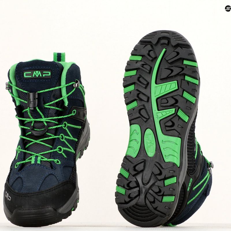 Gyerek trekking cipő CMP Rigel Mid blue/gecko 9