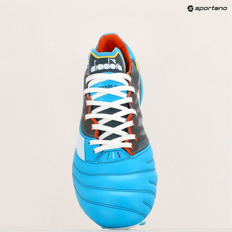Férfi focicipő Diadora Brasil Elite Veloce GR ITA LPX blue fluo/white/orange 11