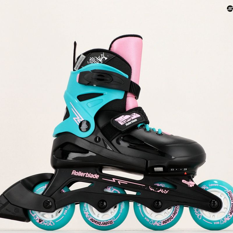 Rollerblade Fury fekete tenger/zöld gyermek görkorcsolya 8