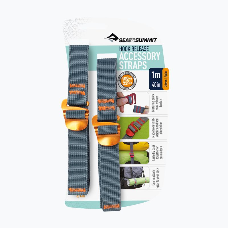 Hevederek kampókkal Sea to Summit Hook Release Accessory Strap 1 m yellow 2