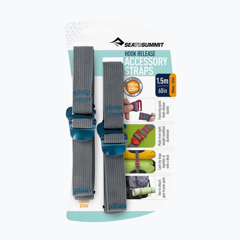 Hevederek kampókkal Sea to Summit Hook Release Accessory Strap 1,5 m blue 2
