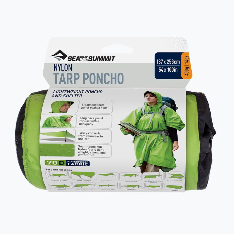 Sea to Summit Nylon ponyvás eső Ponchos zöld APONCHOGN
