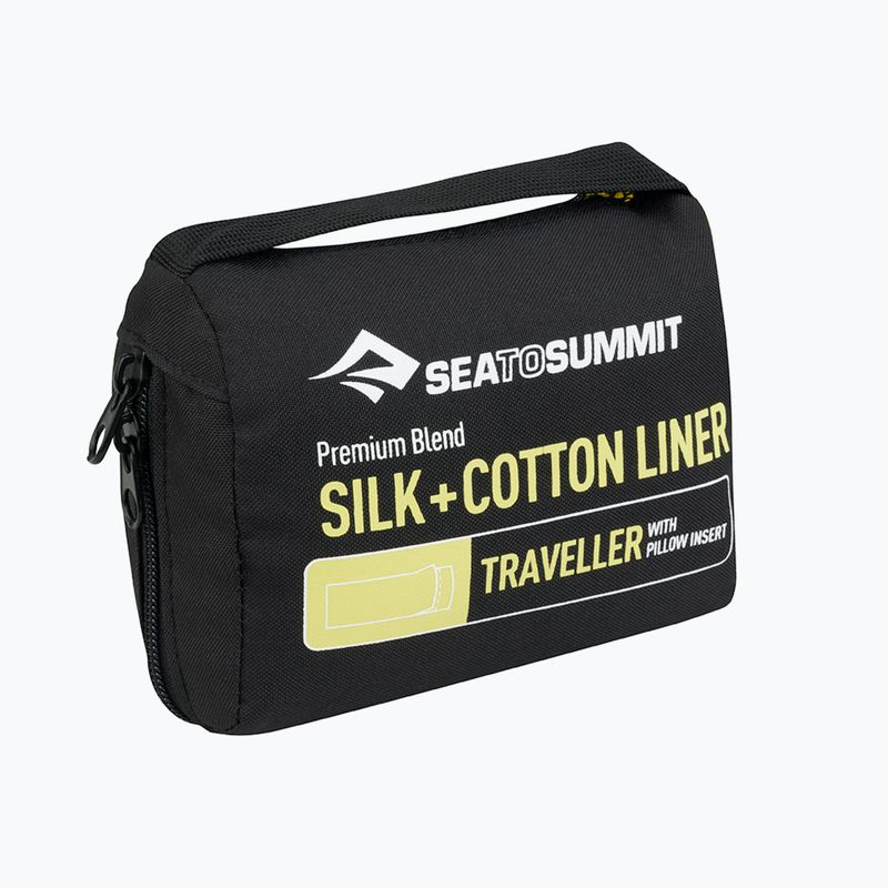 Sea to Summit Selyem/pamut Traveller párnás hálózsákbetéttel zöld ASLKCTNYHAGN 2