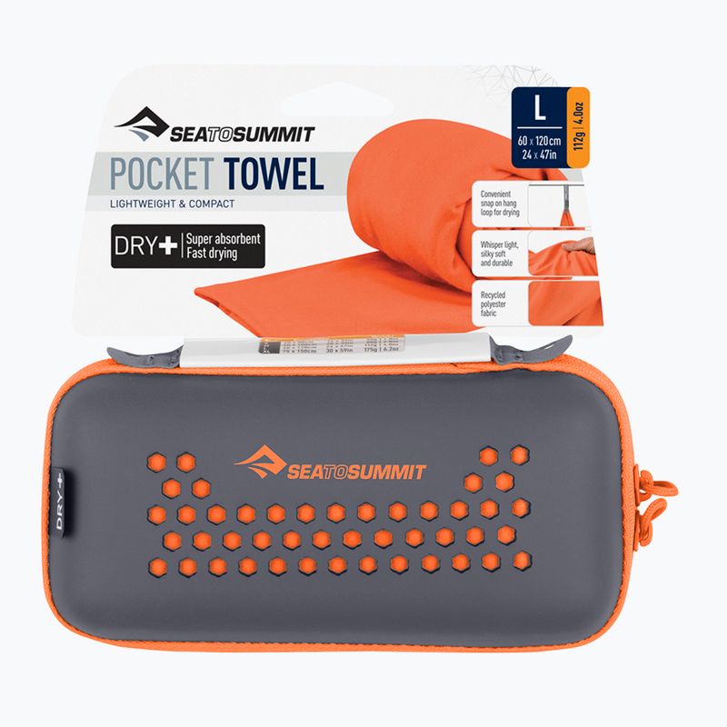 Gyorsan száradó törölköző Sea to Summit Pocket Towel L outblack orange 3