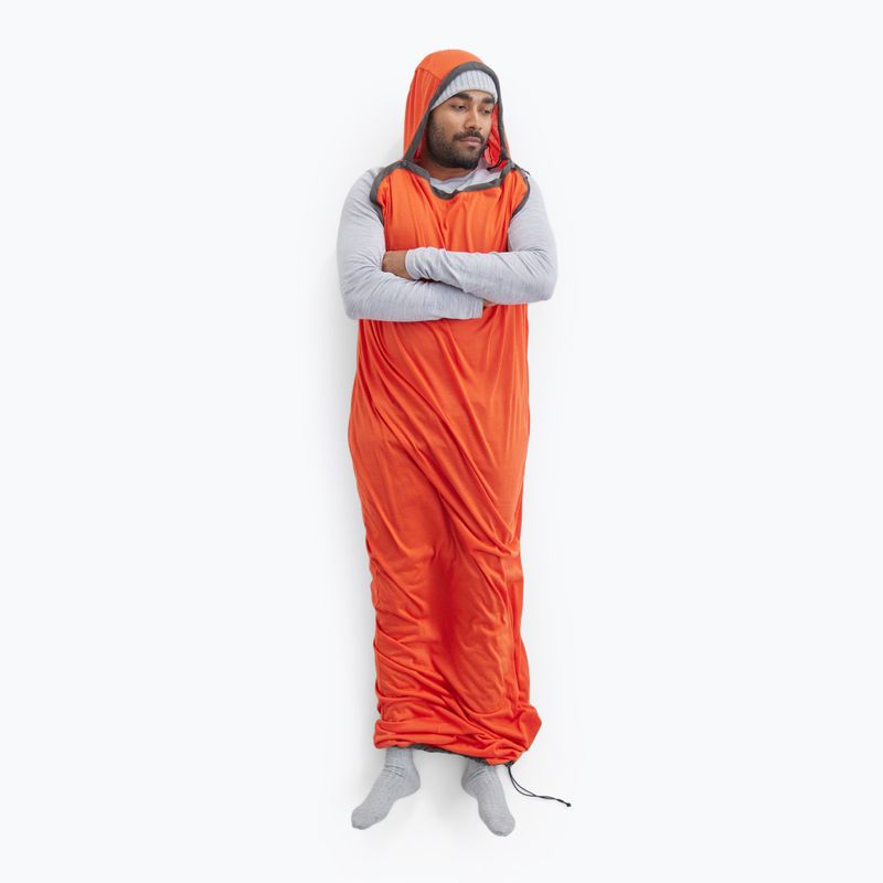 hálózsák bélés Sea to Summit Reactor Extreme Sleeping Bag Liner Mummy ST spicy orange/beluga 8