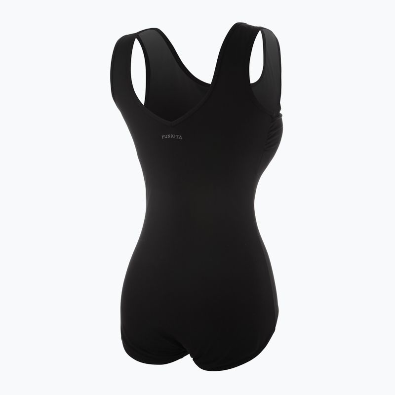 Női egyrészes fürdőruha Funkita Zip Front One Piece még mindig fekete 2