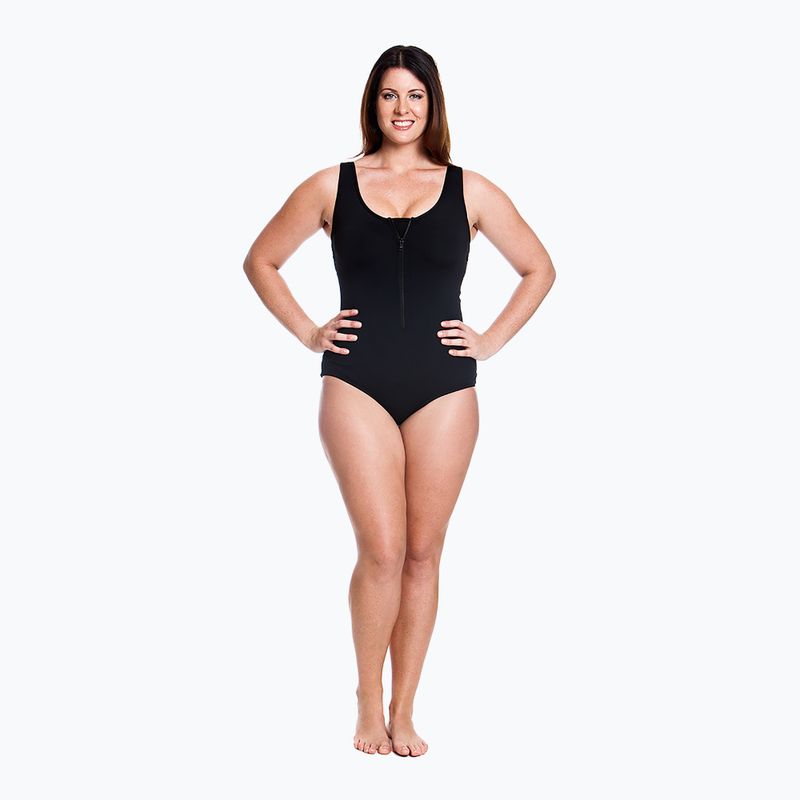 Női egyrészes fürdőruha Funkita Zip Front One Piece még mindig fekete 3
