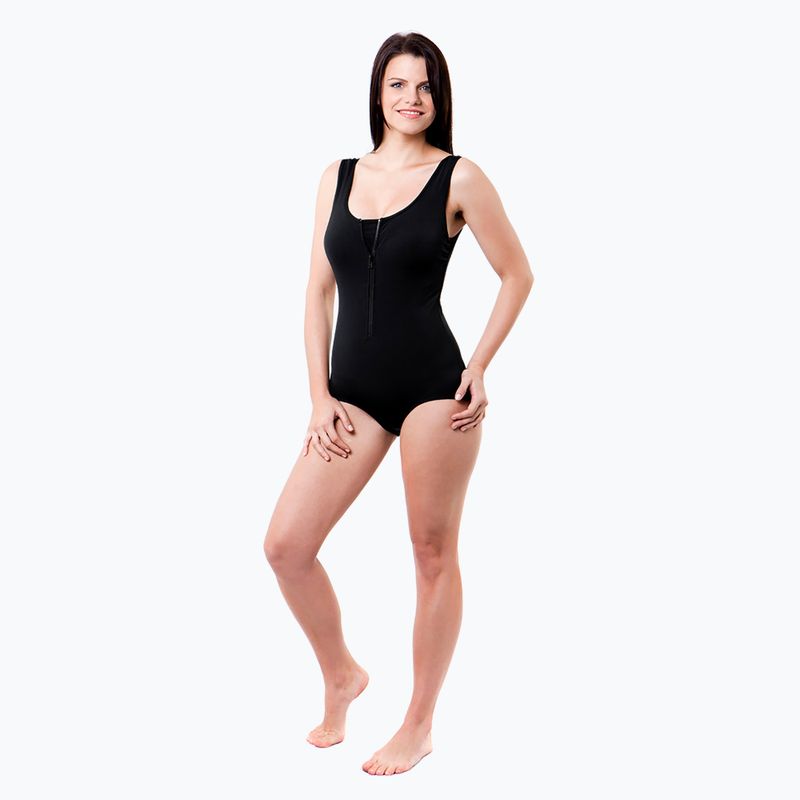 Női egyrészes fürdőruha Funkita Zip Front One Piece még mindig fekete 4