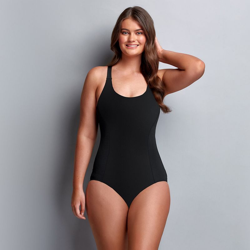 Funkita Brace Me Back egyrészes női fürdőruha Still Black 5