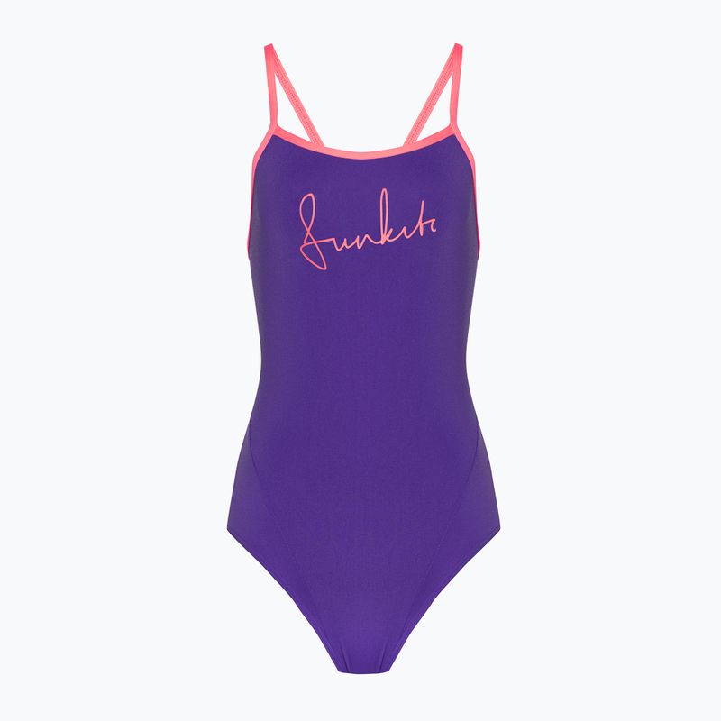 Női egyrészes fürdőruha Funkita Single Strap One Piece purple punch