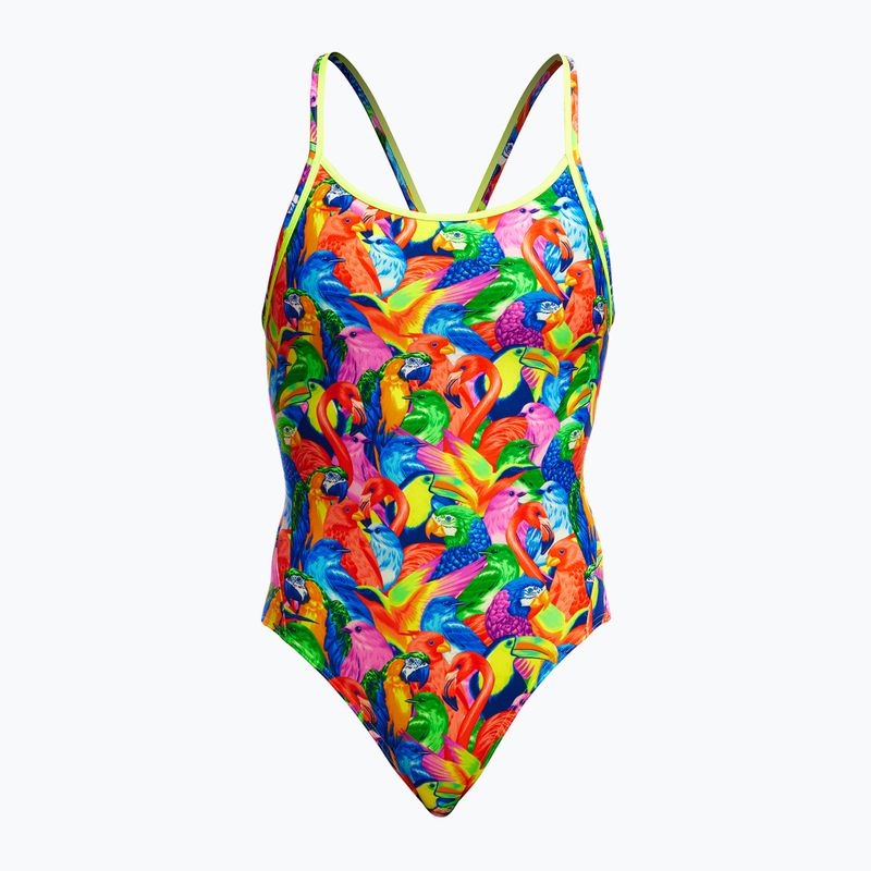 Női egyrészes fürdőruha Funkita Diamond Back One Piece világos madarak