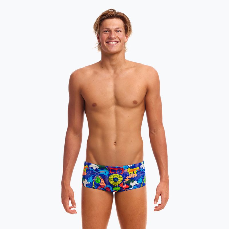 Férfi úszó boxeralsó Funky Trunks Sidewinder Trunks kék baby 2