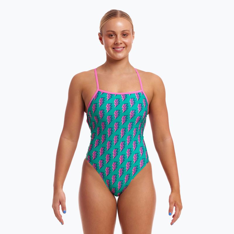 Funkita női egyrészes fürdőruha Strapped In One Piece cipzáras zip zap 2