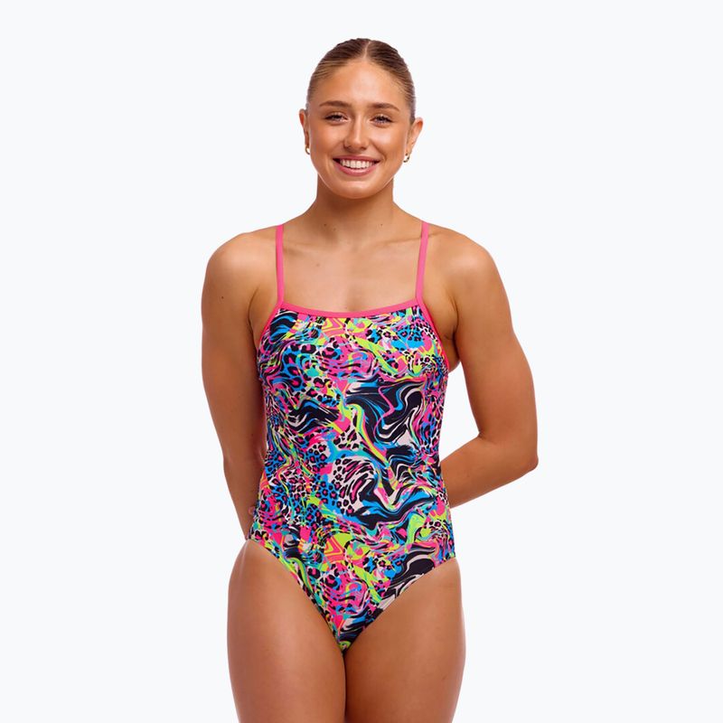 Női egyrészes fürdőruha Funkita Single Strap One Piece lolly leopard