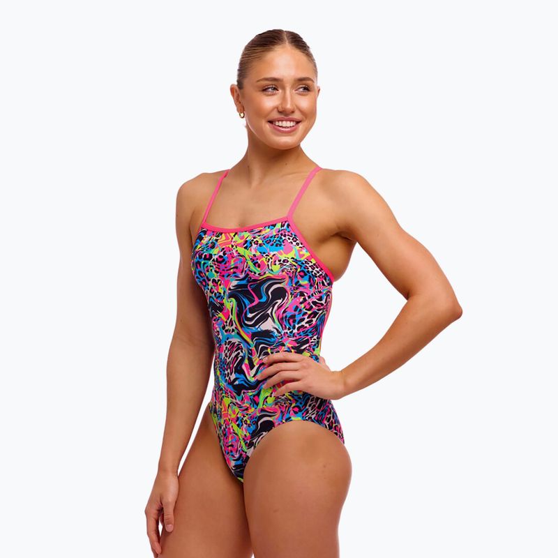 Női egyrészes fürdőruha Funkita Single Strap One Piece lolly leopard 3