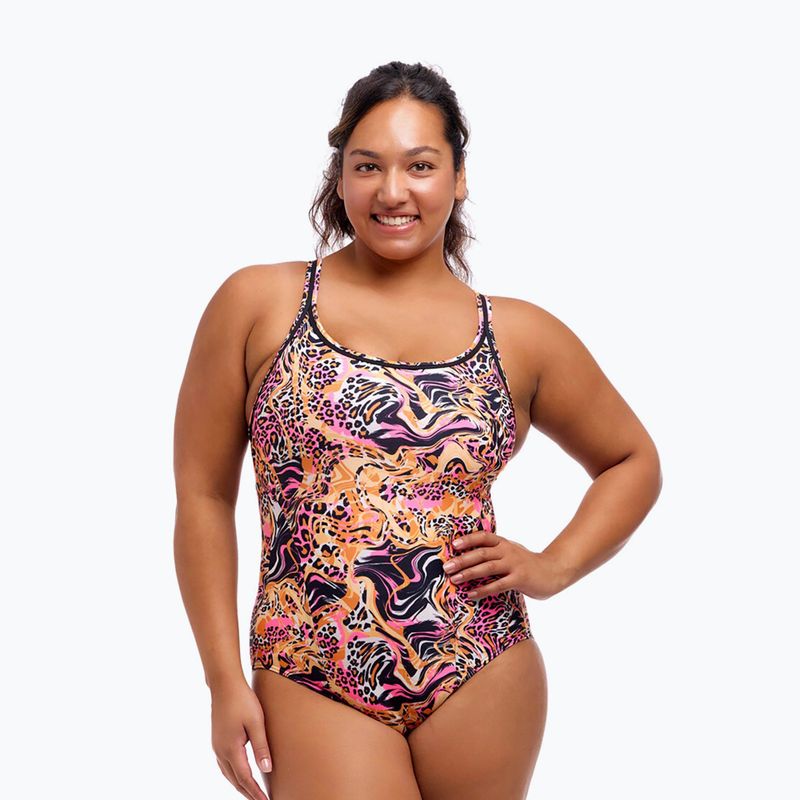 Női egyrészes fürdőruha Funkita Locked In Lucy One Piece tipsy tiger
