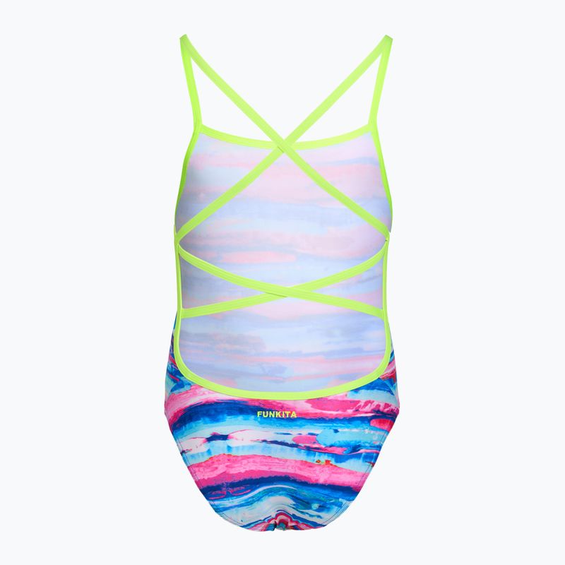 Egyrészes fürdőruha Funkita Strapped In One piece colour cutaway 2