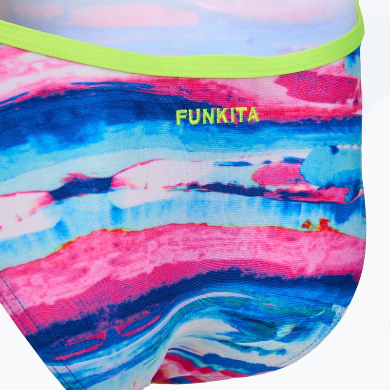 Egyrészes fürdőruha Funkita Strapped In One piece colour cutaway 3
