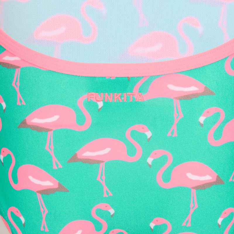 Gyermek egyberészes fürdőruha Funkita Single Strap One Piece go flamingo! 3
