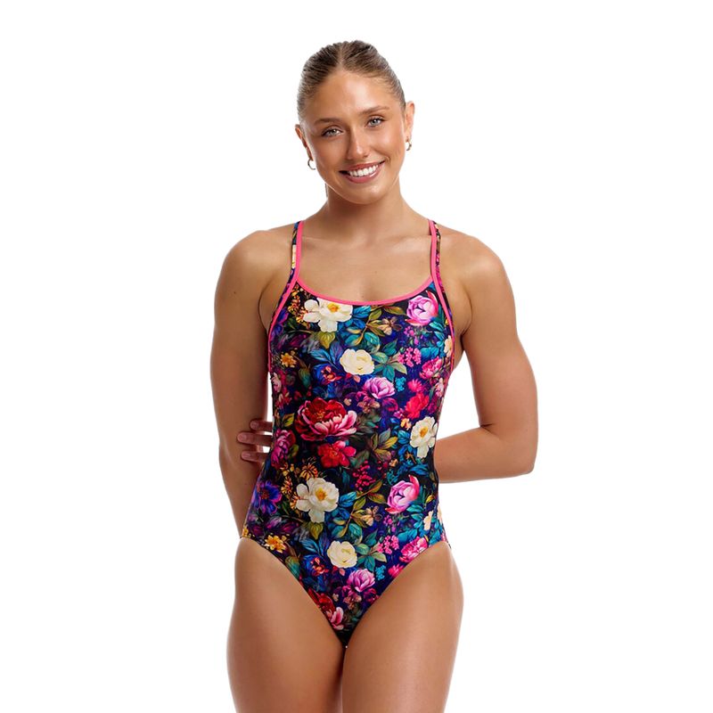 Női egyrészes fürdőruha Funkita Diamond Back One Piece bed of roses 2