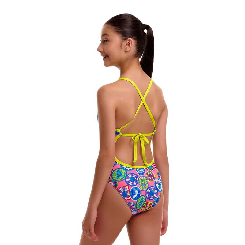 Gyerek egyrészes fürdőruha Funkita Tie Me Tight One Piece zesty besty 3