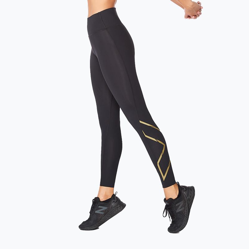 Női edző leggings 2XU Force Mid-Rise Compression fekete és arany WA5367B 3
