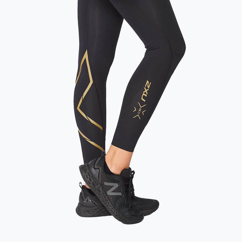 Női edző leggings 2XU Force Mid-Rise Compression fekete és arany WA5367B 5