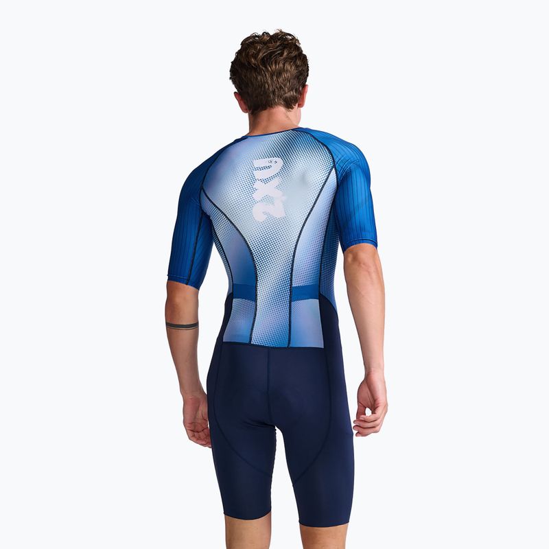 Férfi kerékpáros ruha 2XU Aero Sleeved éjfél/fehér 2