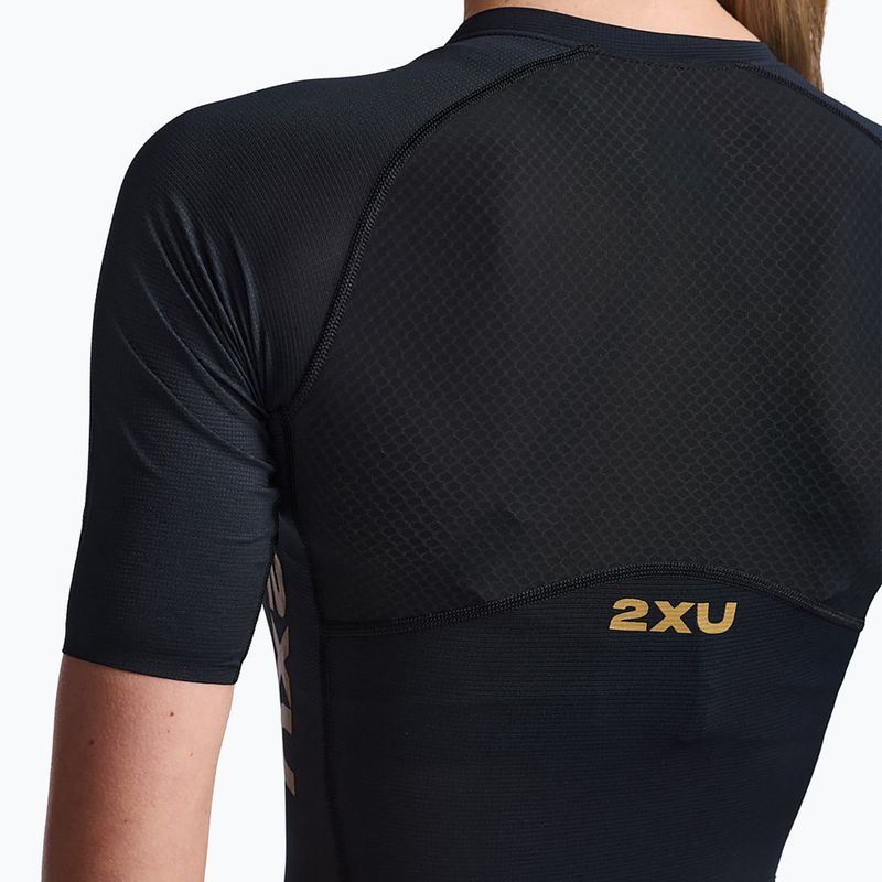 Női triatlonruha 2XU Light Speed Sleeved fekete/arany 4