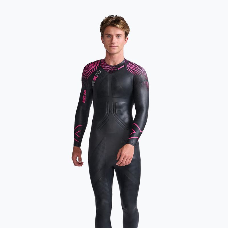 Férfi 2XU Propel PRO 3 mm fekete/punk rózsaszín triatlon búvárruha