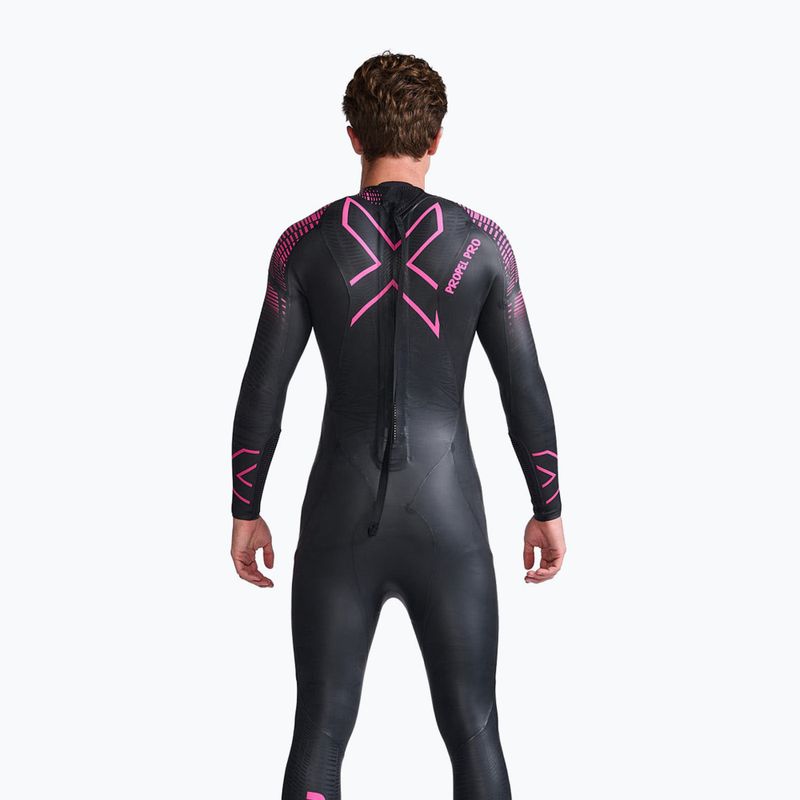 Férfi 2XU Propel PRO 3 mm fekete/punk rózsaszín triatlon búvárruha 2