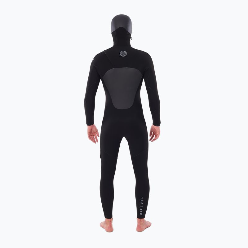 Férfi neoprén Rip Curl Flashbomb 5/4mm Hooded Chest Zip black 2