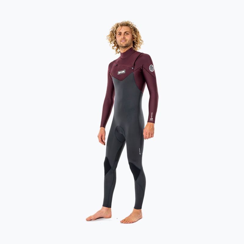 Férfi Rip Curl Dawn Patrol 4/3mm búvárruha szürke bordó WSM9CM