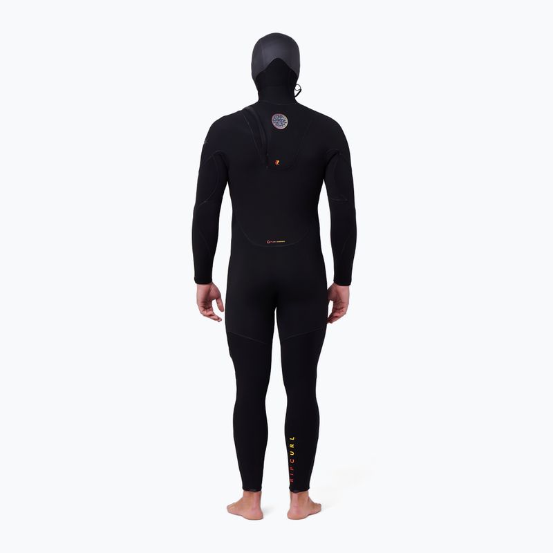 Férfi neoprénruha Rip Curl Flashbomb Heatseeker 5/4mm Hooded Zip Free black 2