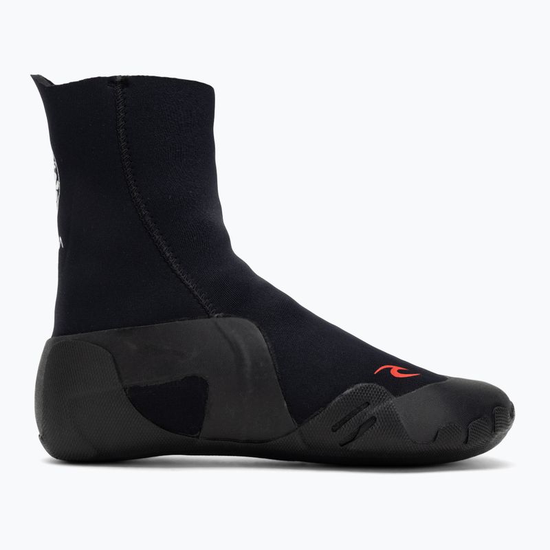 Rip Curl Omega 3mm kerek orrú cipzáras neoprén bakancs fekete 2