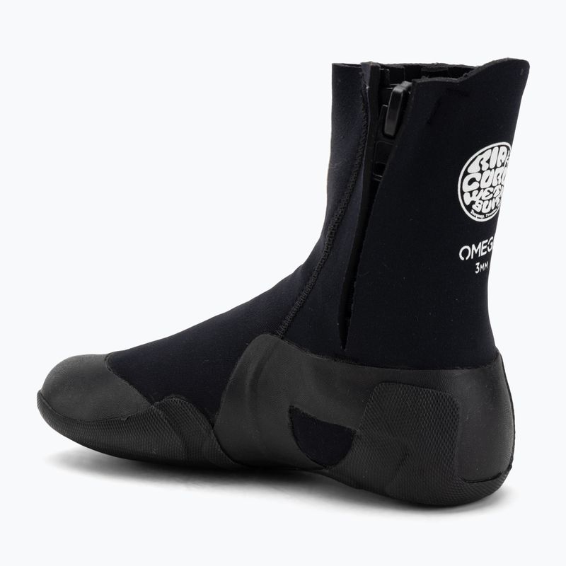 Rip Curl Omega 3mm kerek orrú cipzáras neoprén bakancs fekete 3