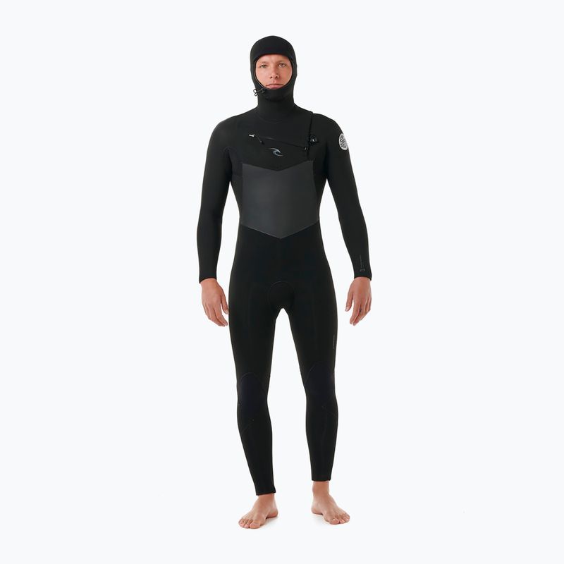 Férfi neoprén ruha Rip Curl Dawn Patrol Hooded 6/4 mm Chest Zip black