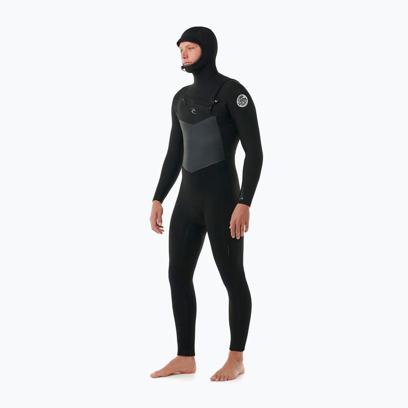 Férfi neoprén ruha Rip Curl Dawn Patrol Hooded 6/4 mm Chest Zip black 3